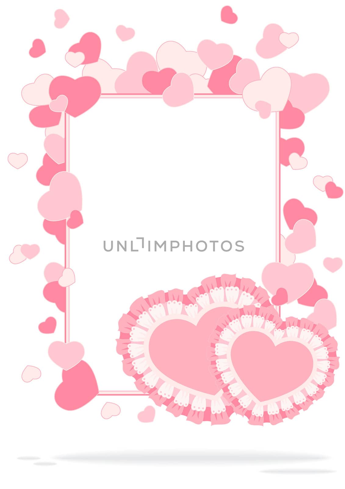 Greeting card with heart and place for text on the various holidays