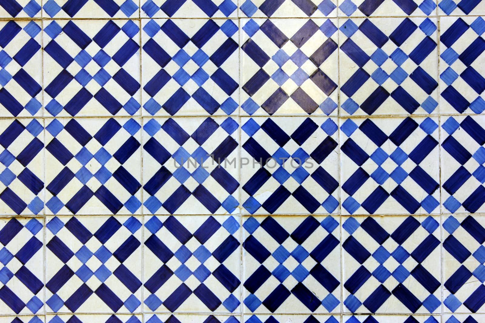 Detail of some typical portuguese tiles (azulejos) at Lisbon