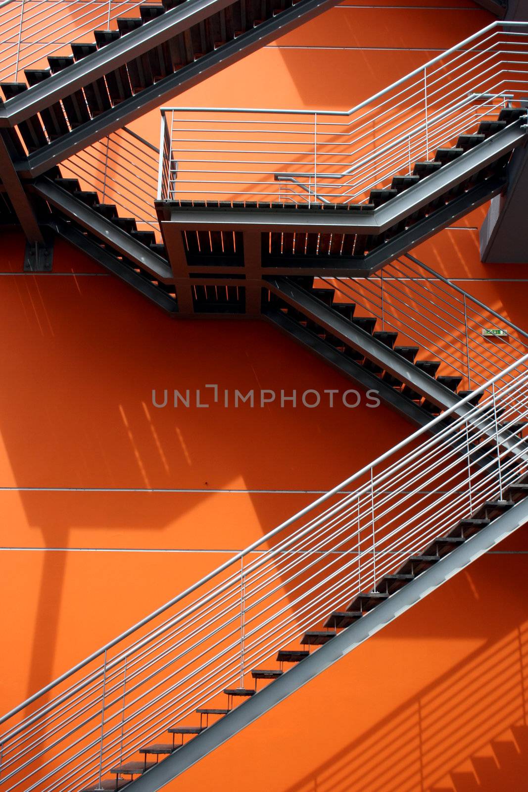 Detail of the geometric stairs of a bulding located at the Nations Park in city of Lisbon, Portugal