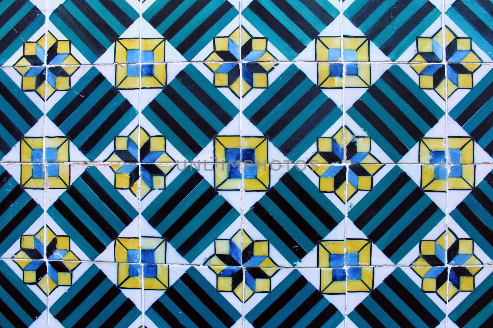 Detail of some typical portuguese tiles (azulejos) at Lisbon