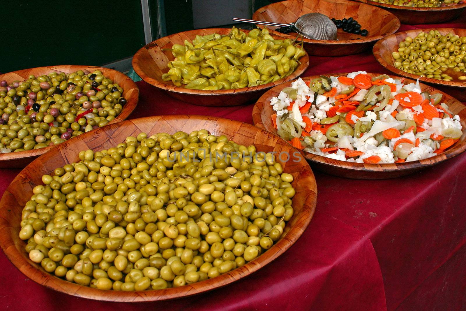 Fresh olives at the local market
