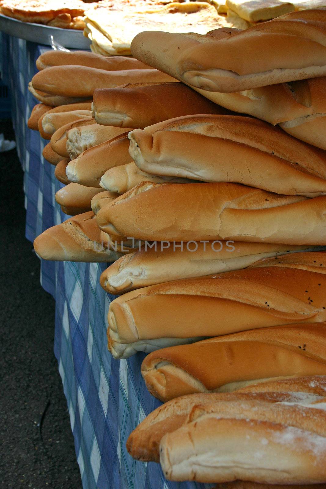 Group of French Breads (baguettes) 