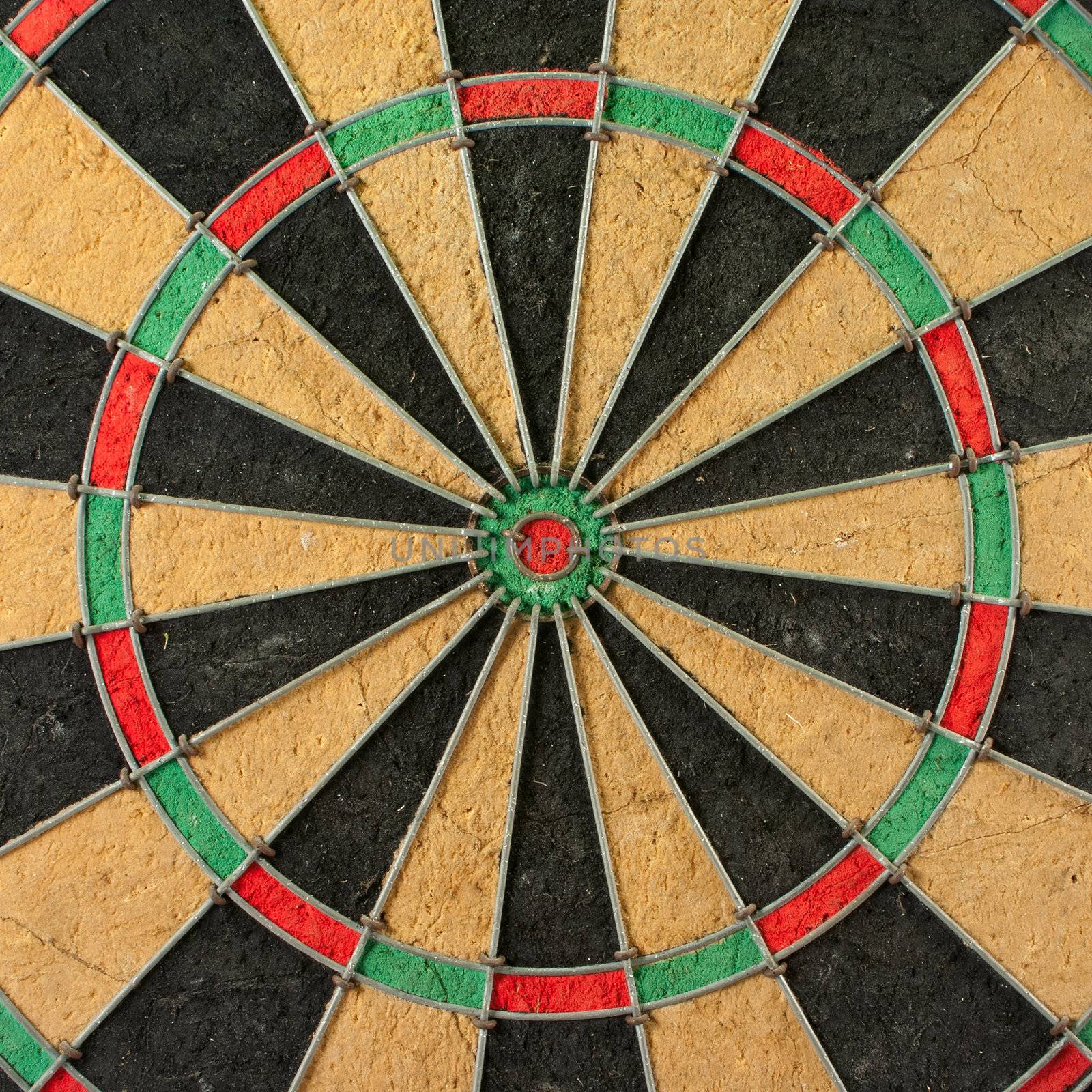 The centre circle of a darts game