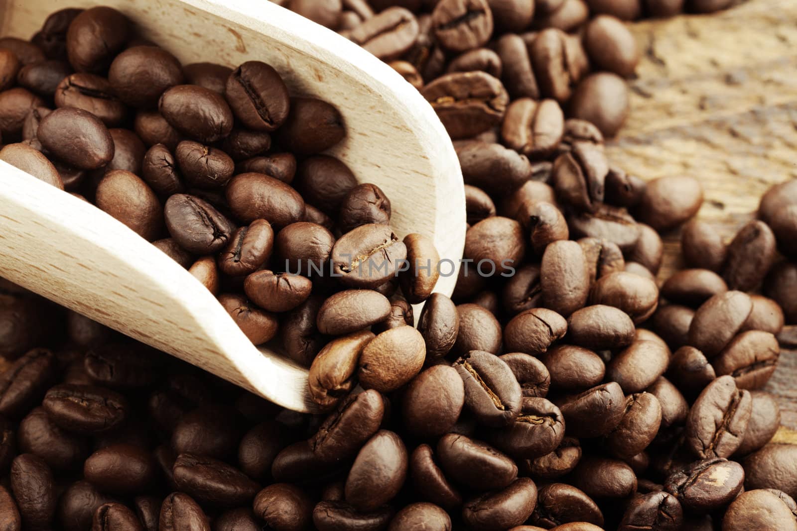 Coffee beans close up. Low depth of field