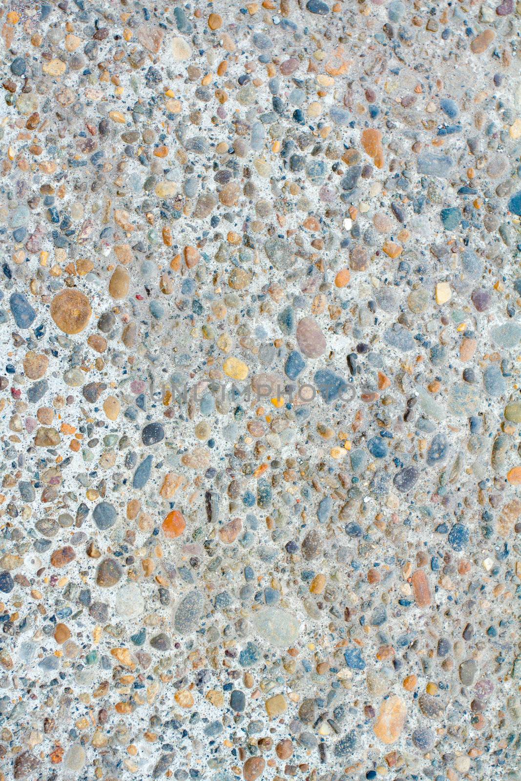 Cobblestone sidewalk concrete background image shot vertically.