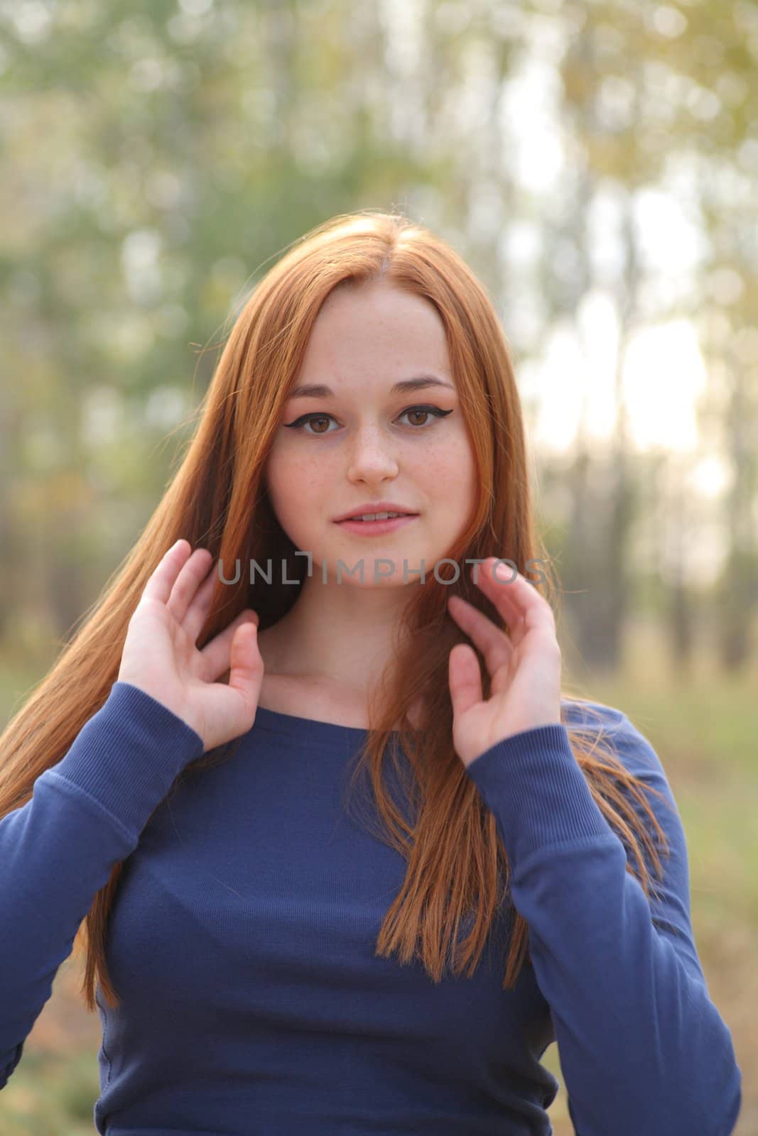 Natural beautiful red-haired girl by mettus