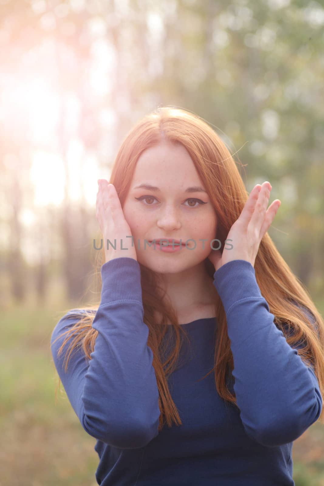 Natural beautiful red-haired girl by mettus