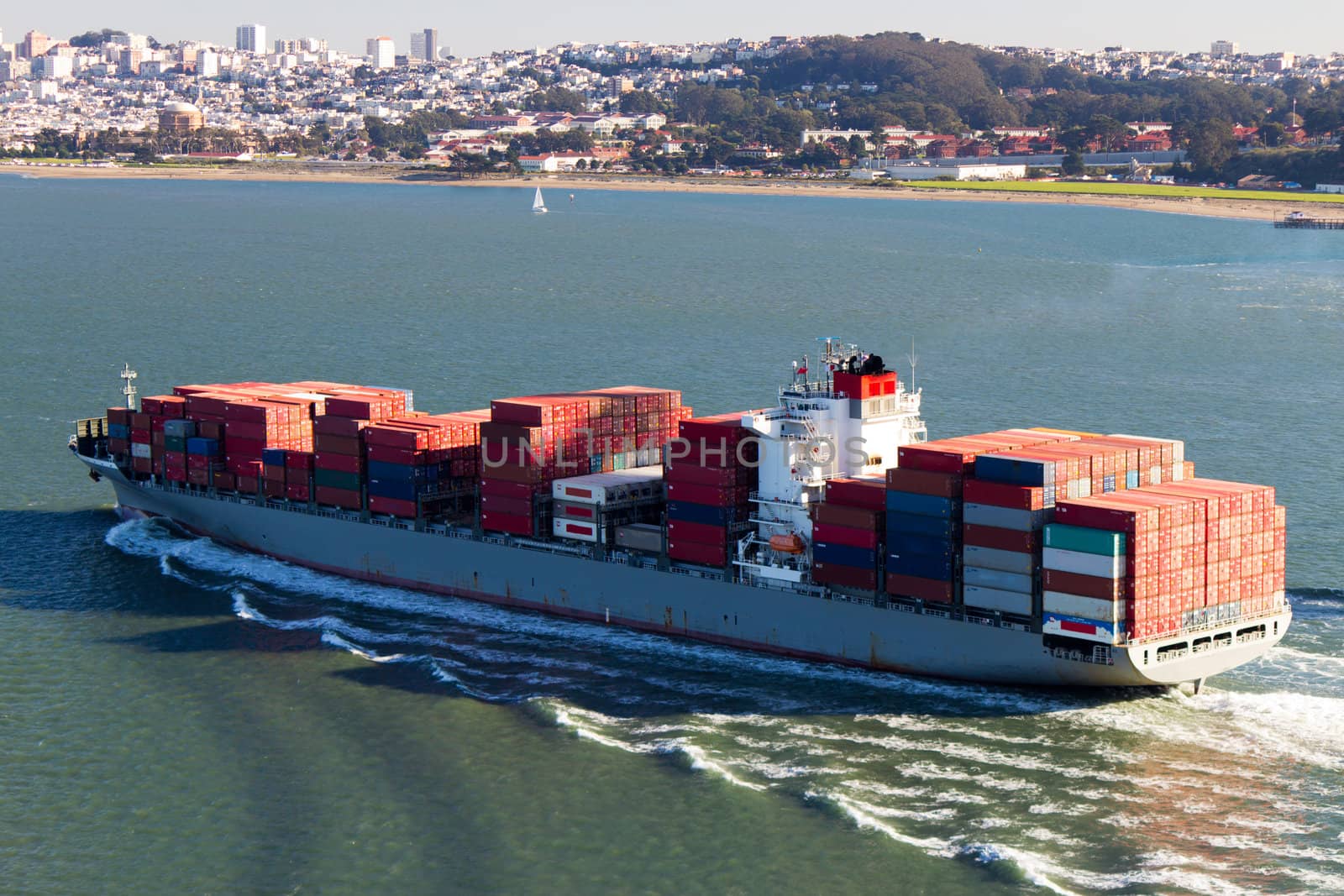 Container Ship in the San Francisco Bay by bigjohn36