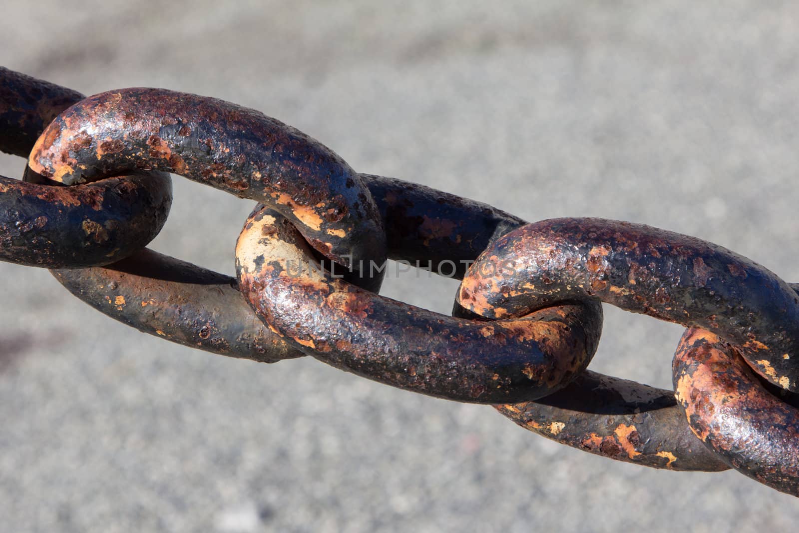 Worn Chain Links Close Up