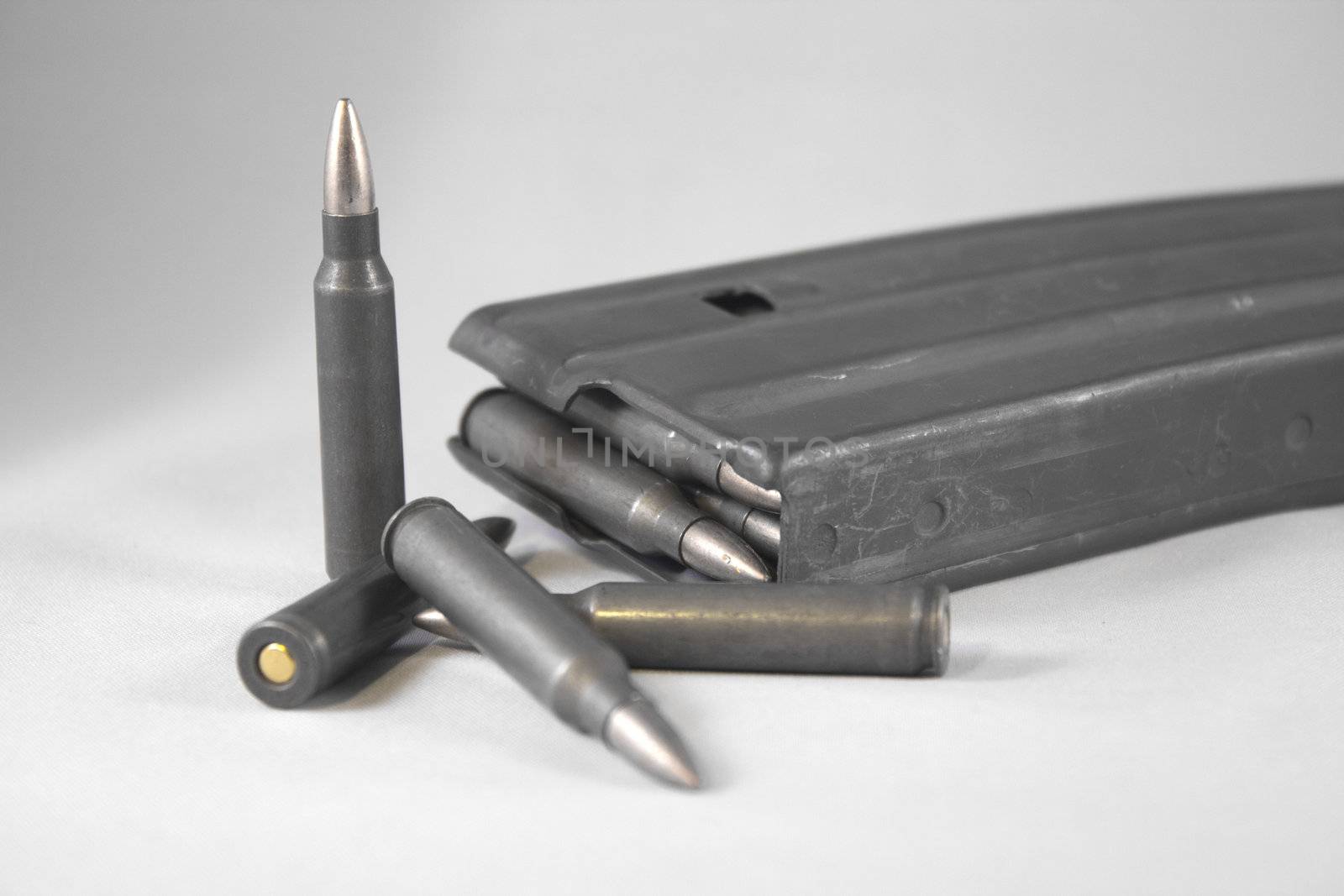 Assault Rifle gun clip with .223 ammo bullets by jeremywhat