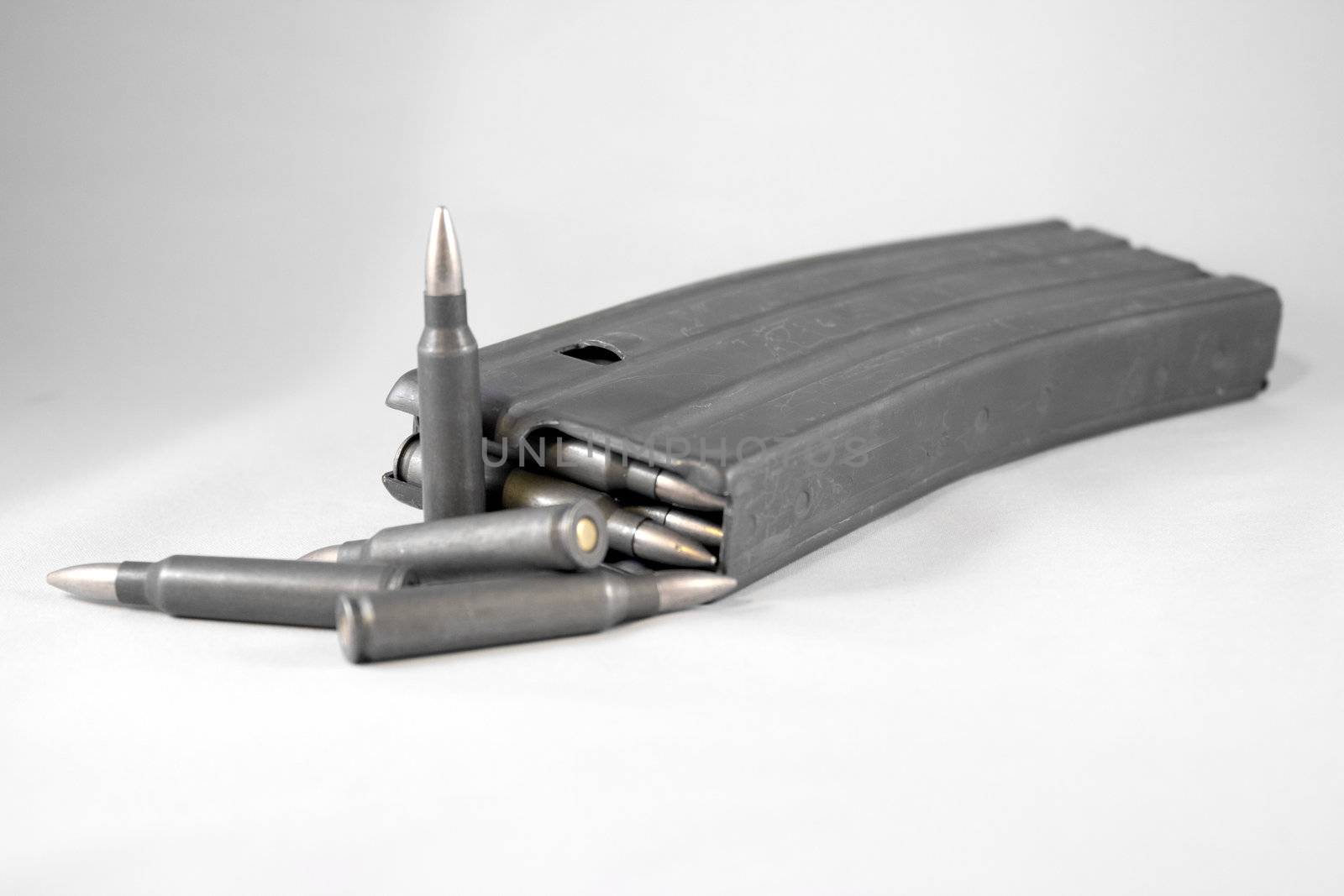 Assault Rifle gun clip with .223 ammo bullets by jeremywhat