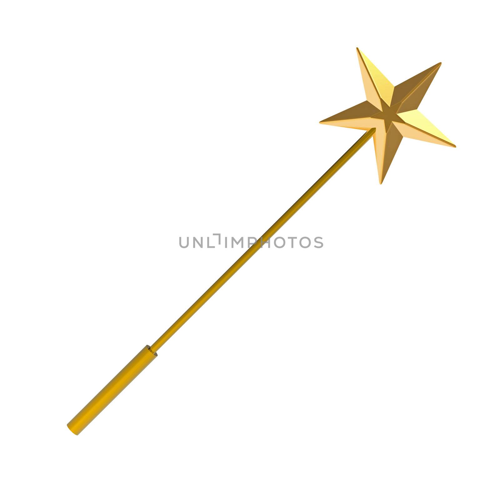 Magic wand, isolated on white, 3D render