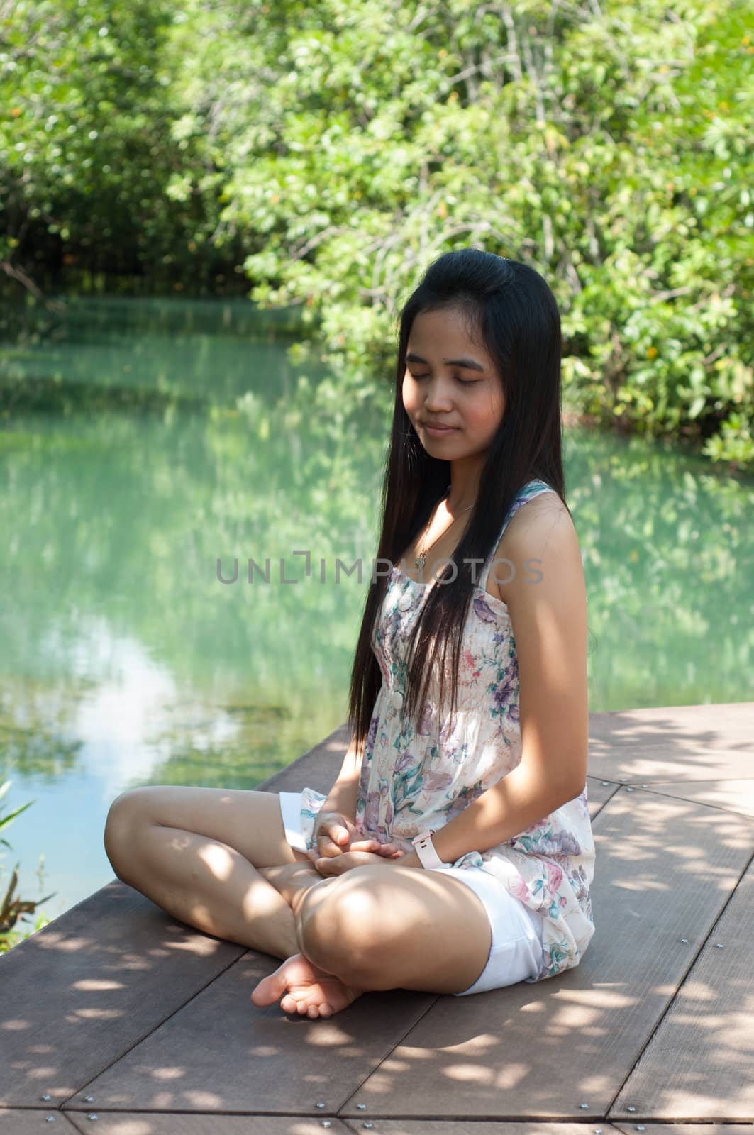 meditation asian woman by ngarare