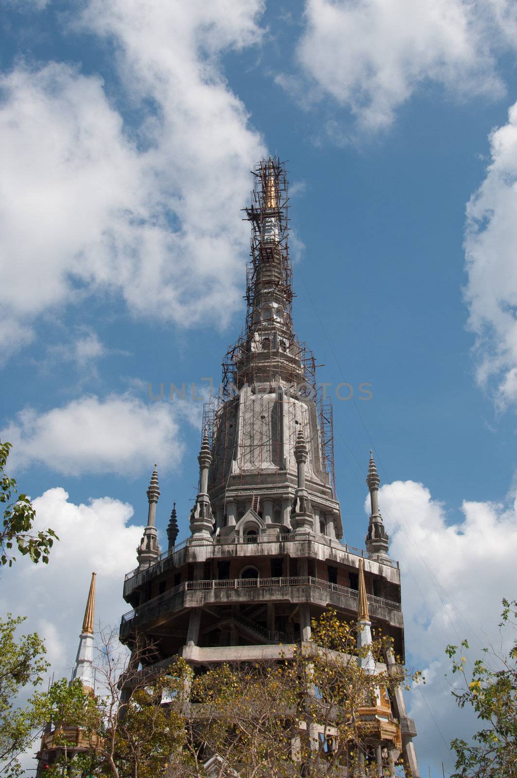 construction of chedi at tiger cave temple krabi, thailand by ngarare