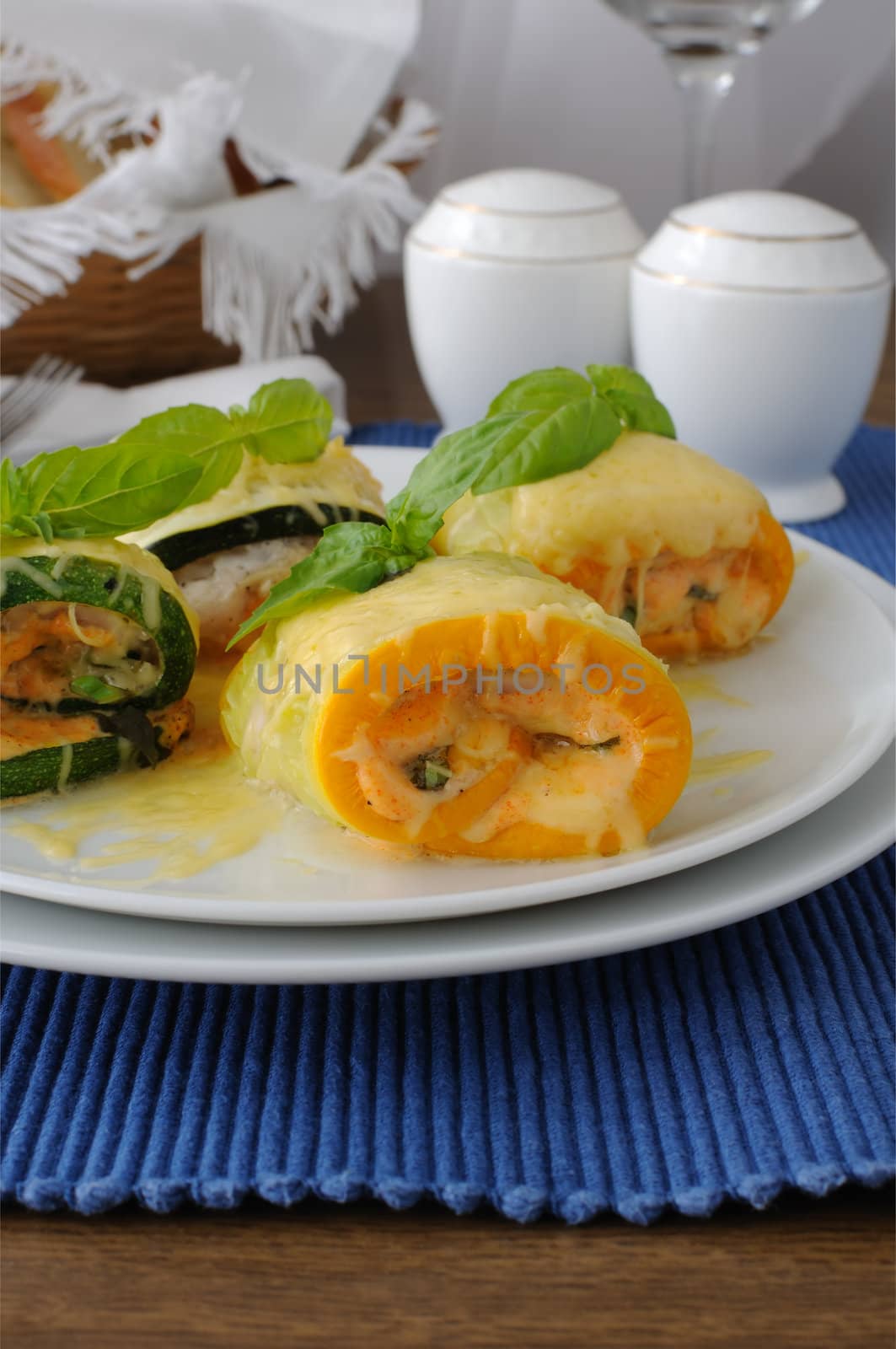 Zucchini rolls stuffed with cheese by Apolonia