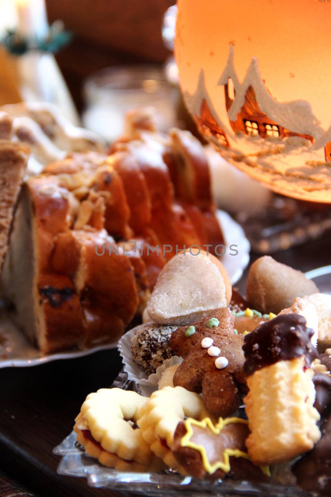 Mix of homemade sweets on the Christmas table