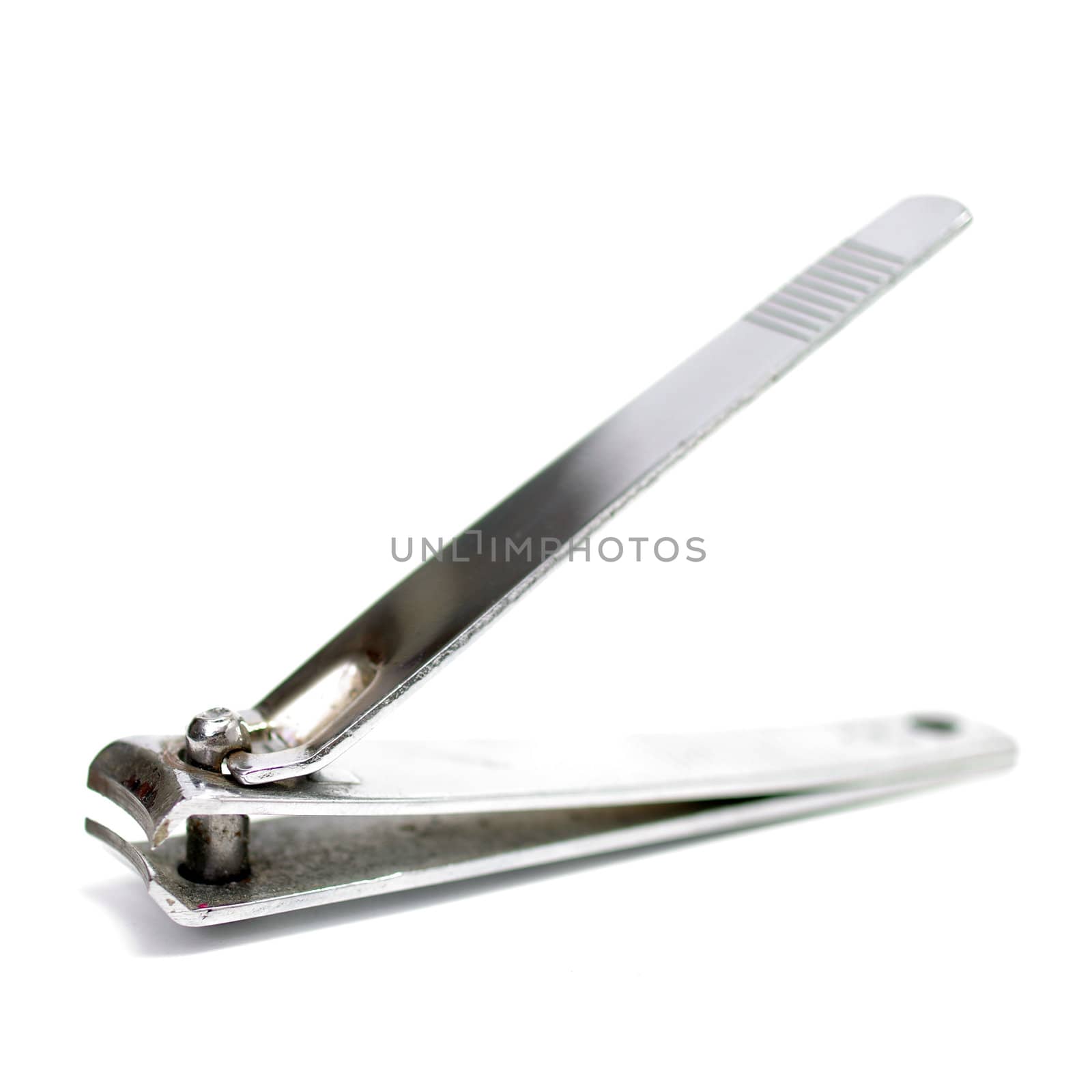 Nail clipper on white background