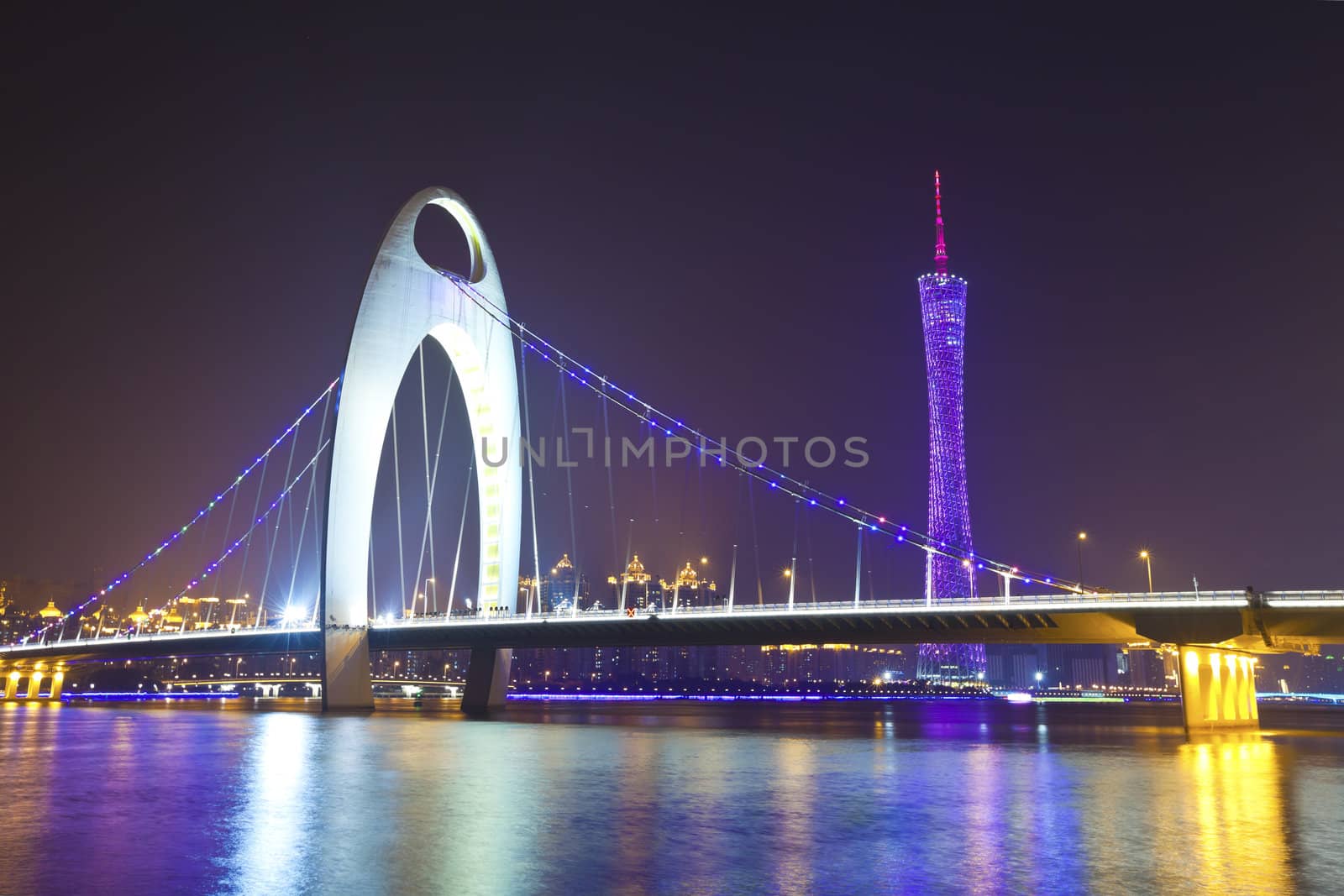 Guangzhou at night, China.