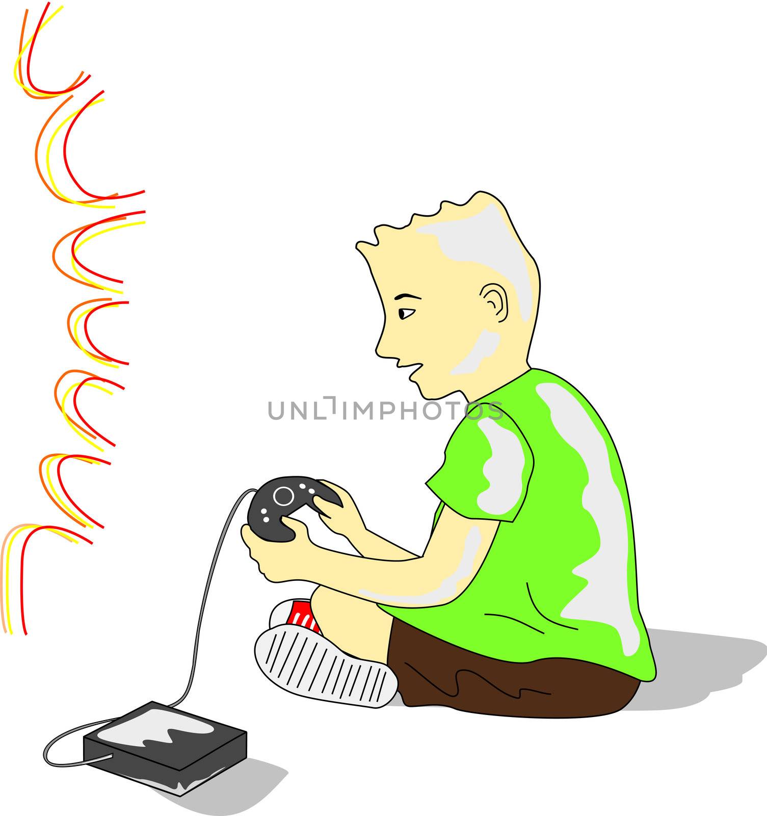 Kid Plays Videogame by trrent