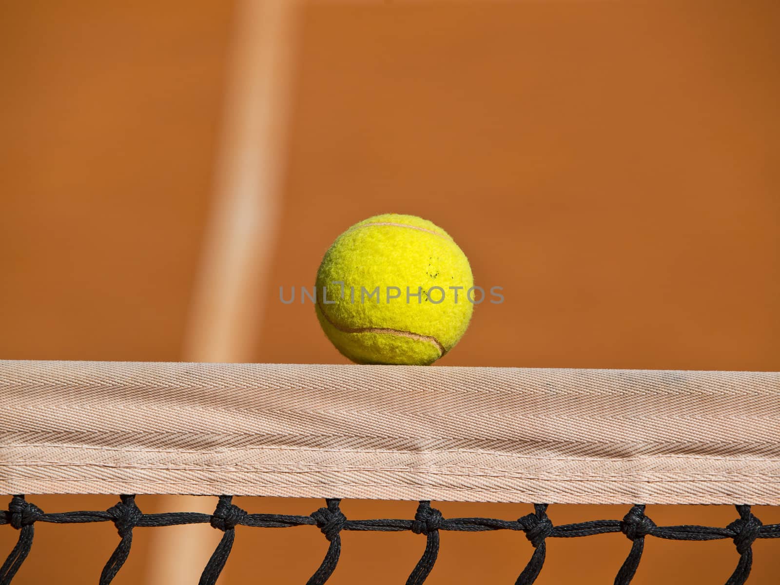 tennis ball ower the net