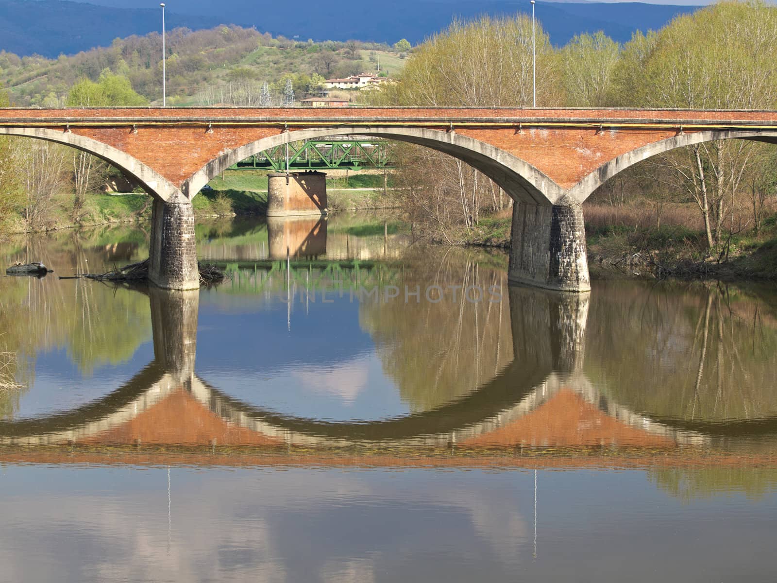 Bridge on the Arno river in Incisa Toscany