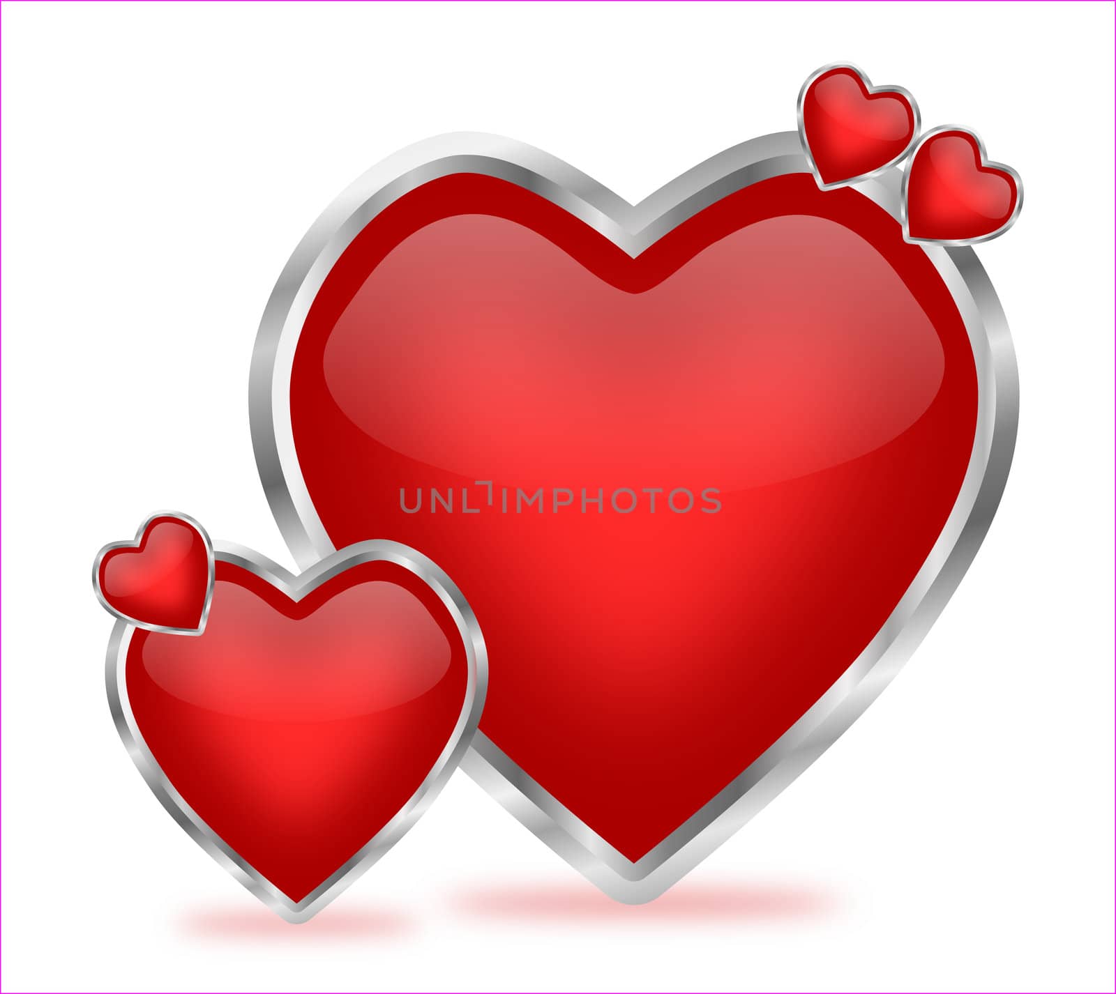 Glossy Valentine Hearts by RichieThakur