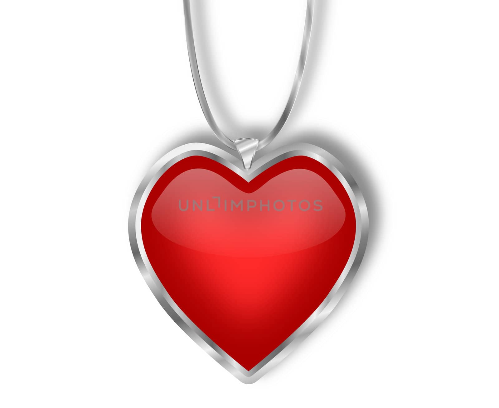 Silver and Red Heart Pendant by RichieThakur