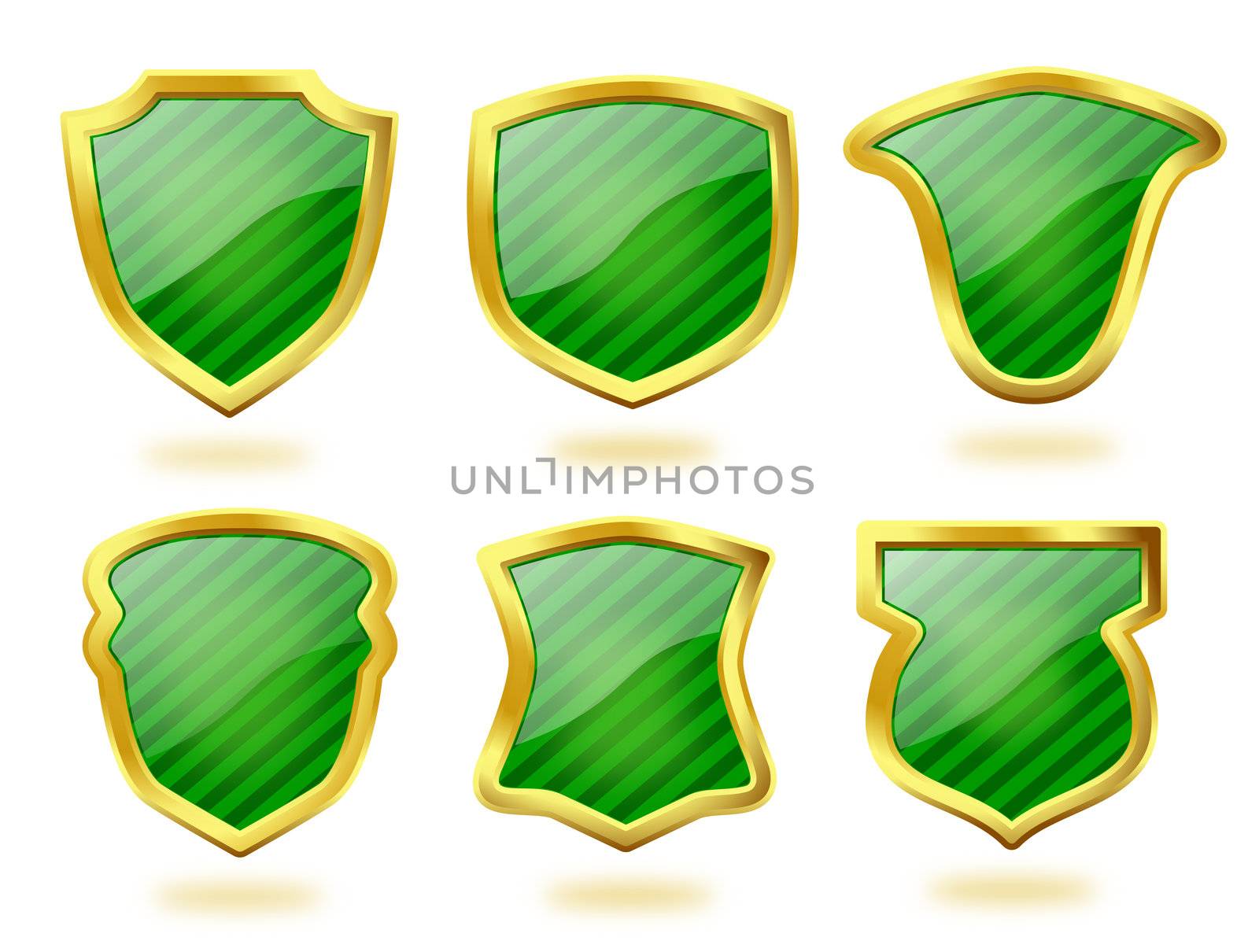 Striped Green Shields with Golden Frame by RichieThakur