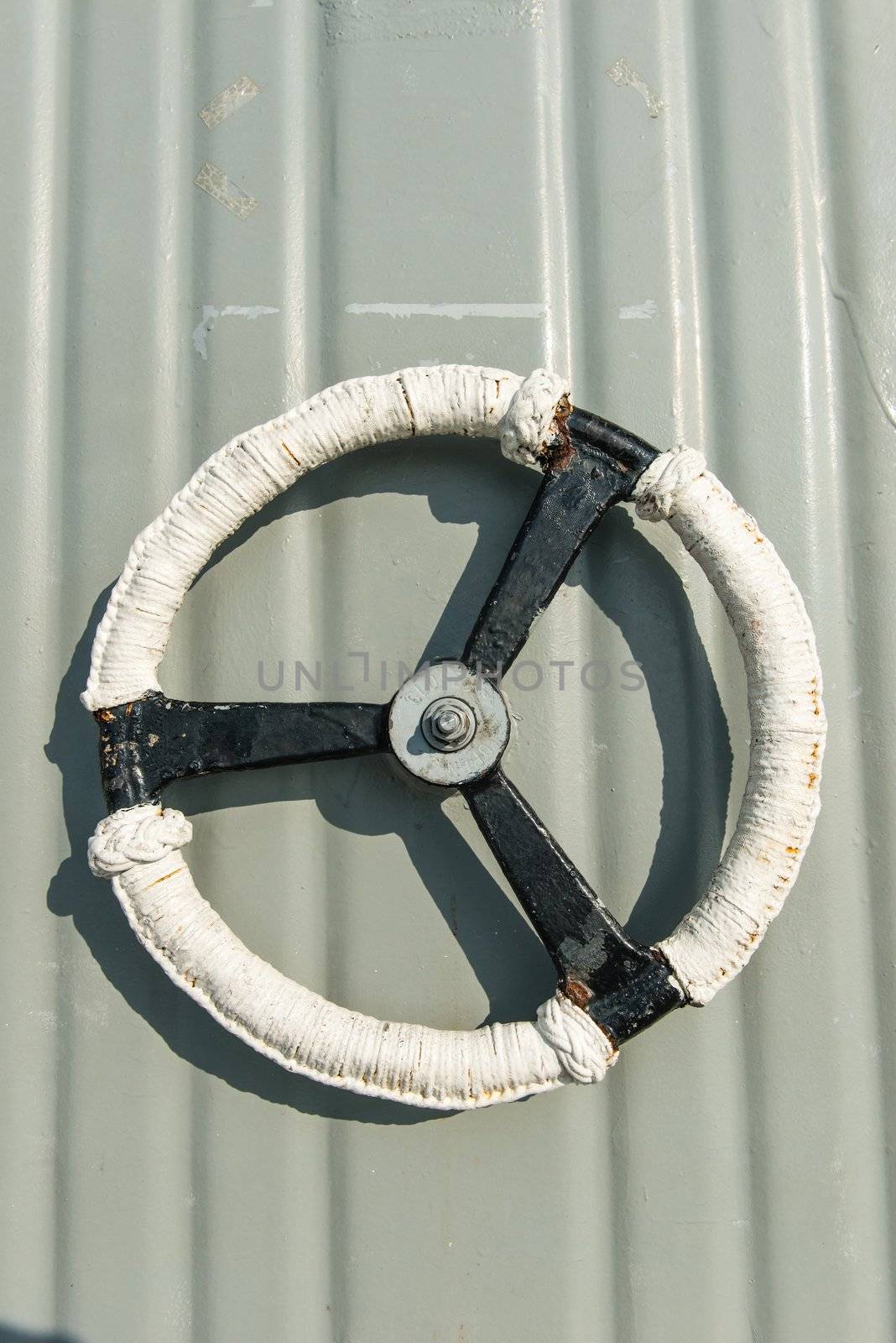 White metal door wheel, taken from battle ship water tight door  by sasilsolutions