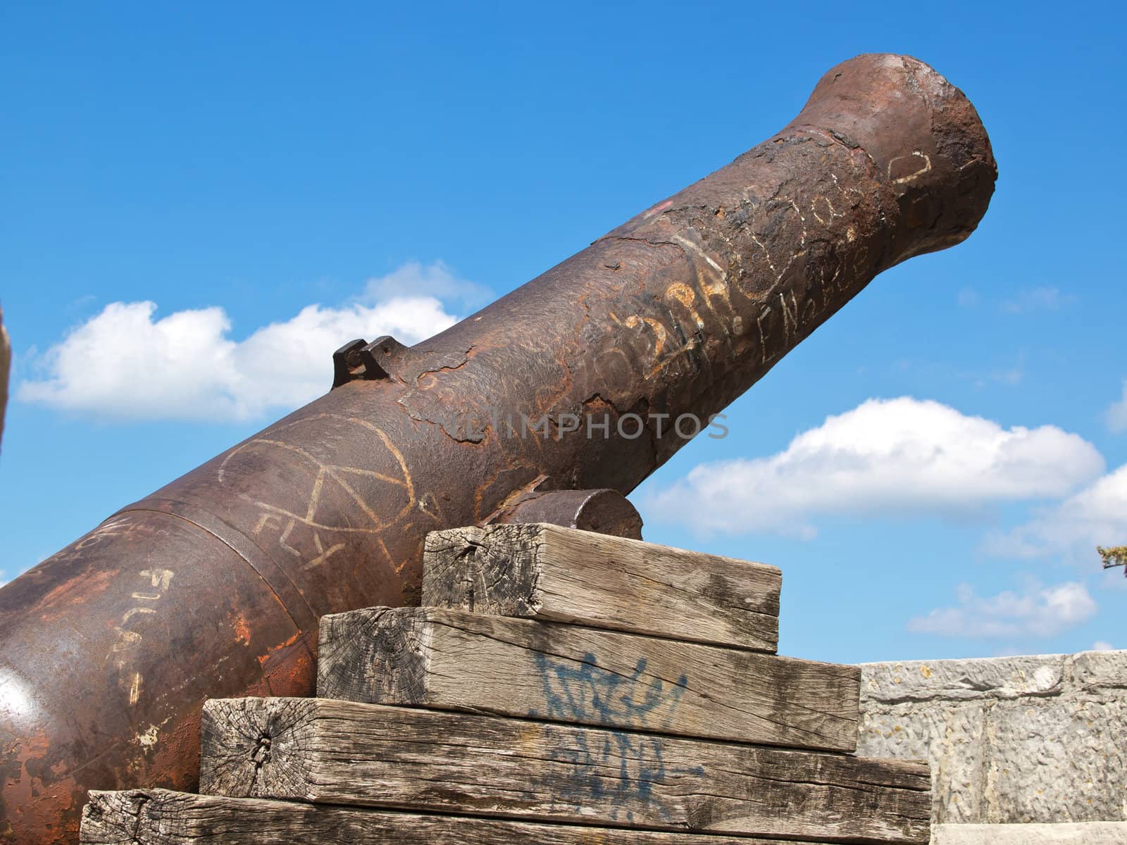old canon on the stone fortres