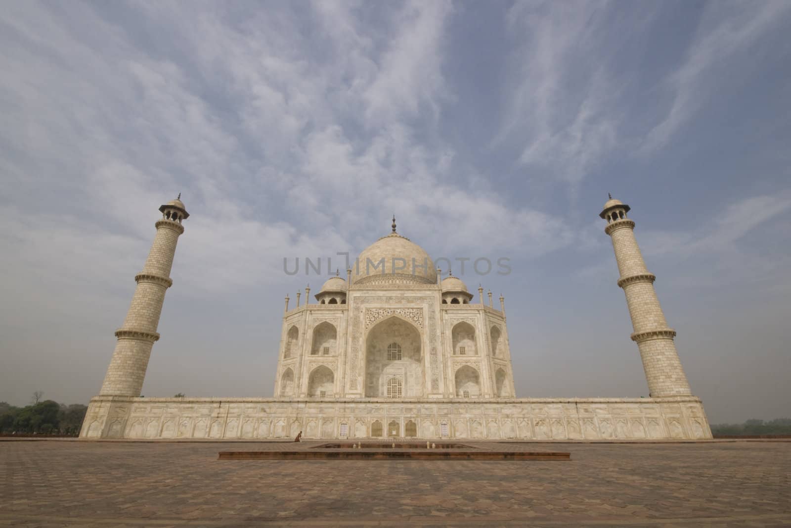Taj Mahal. Iconic white marble mausoleum in Agra, Uttar Pradesh, India