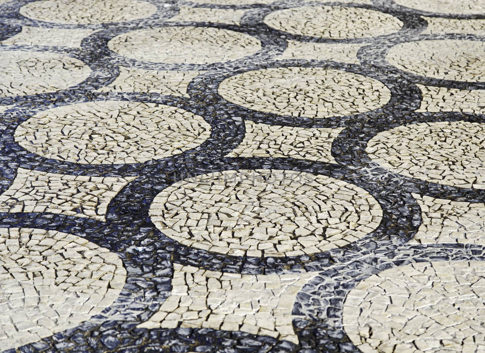 Floor tiles with decoration circular central street of Lisbon