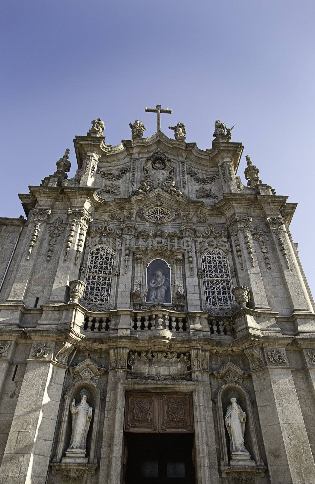 Christian Church in Lisbon, detail of the front facade, historic building