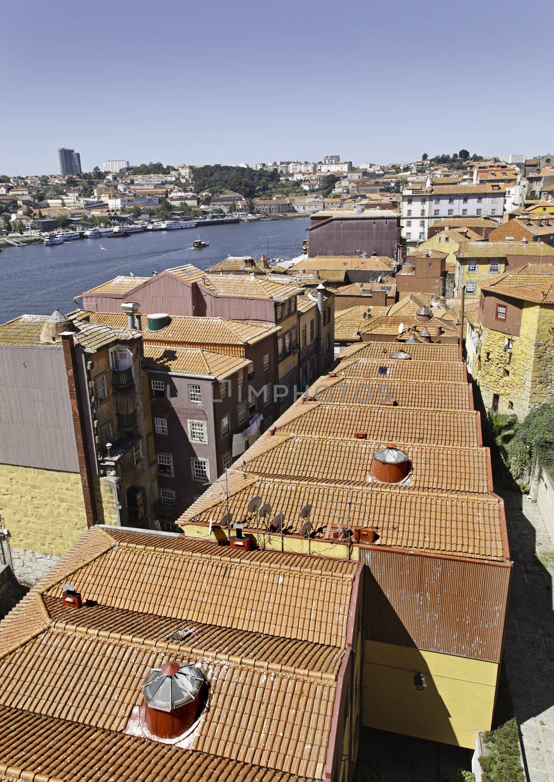 Roofs of Porto, detail from old roofs