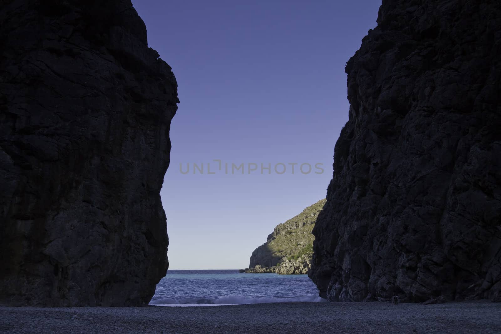 Torrent de Pareis, Cove between two cliff in Mallorca, Spain