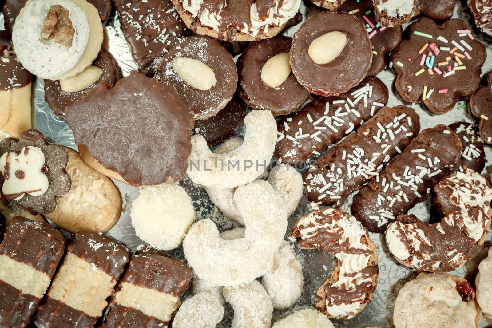 small home made christmas cakes close up
