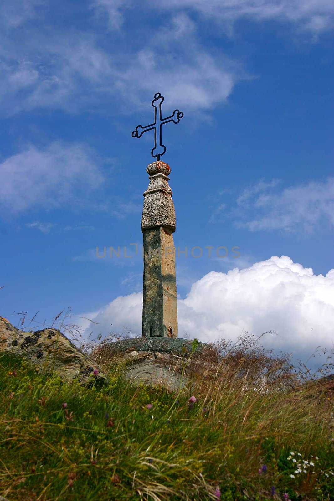 The top of the Col de la Croix de Fer, a famous climb in the Tour de France