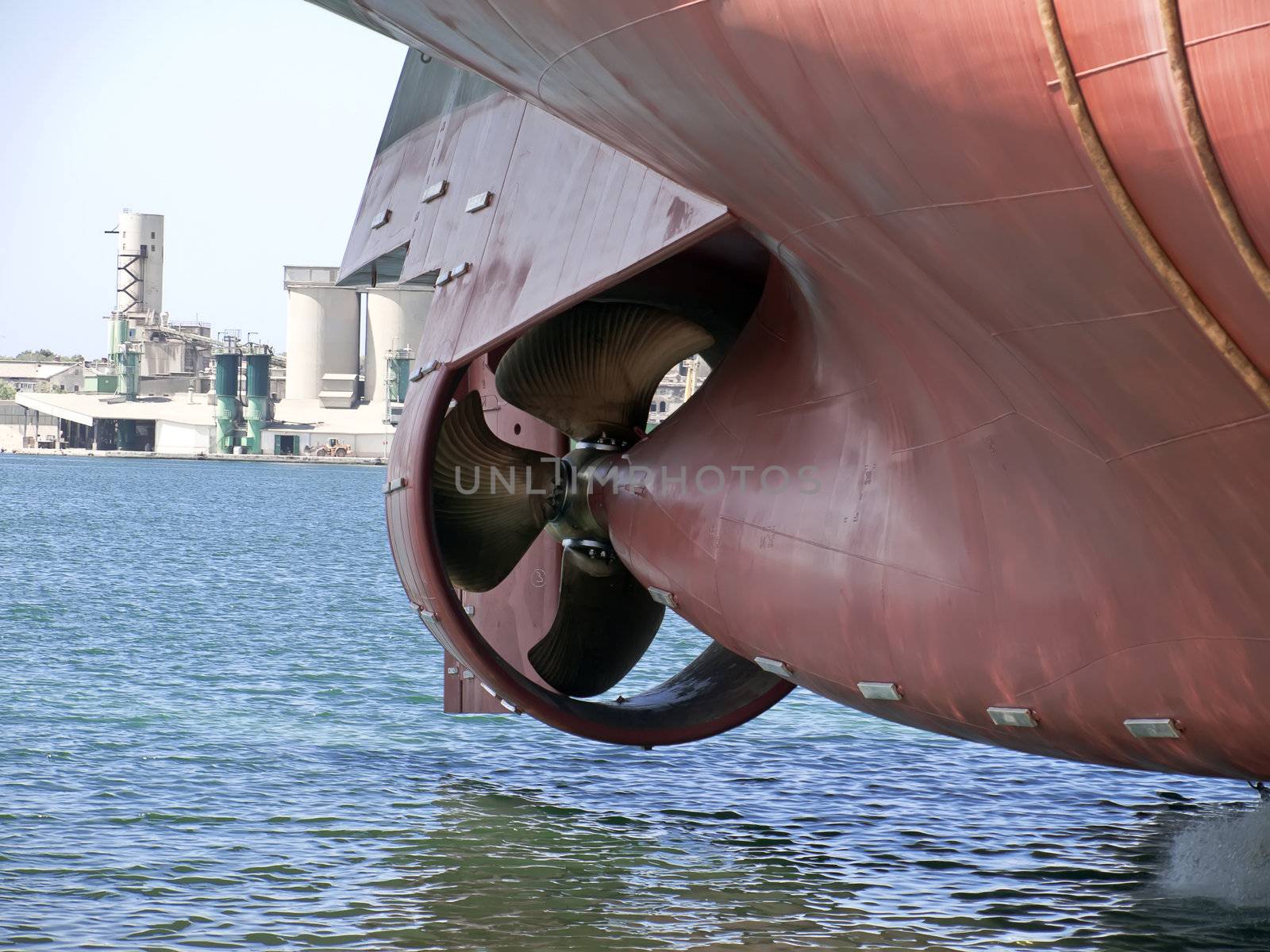 ship launching in shipyard - side view of stern