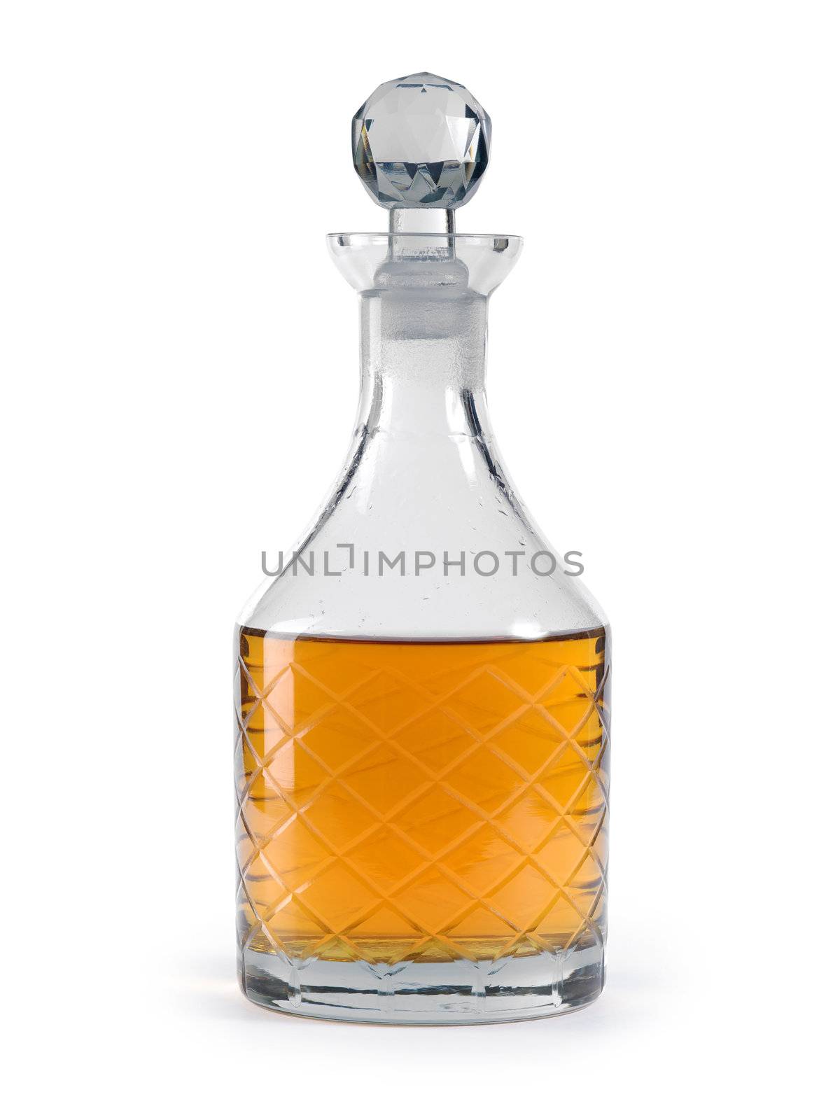 Photo of a isolated whisky decanter. Clipping path included.