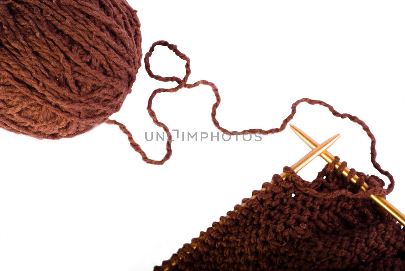knitting on the white background