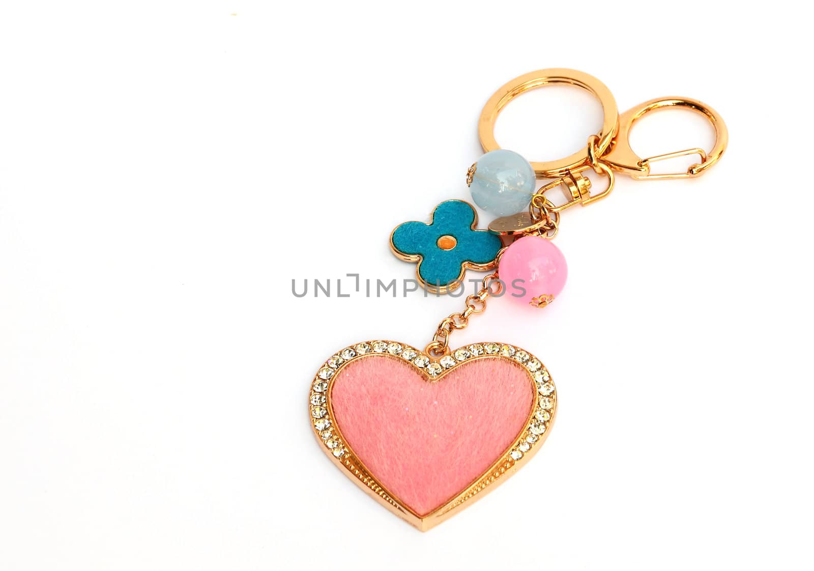 Valentine key ring isolated on white background