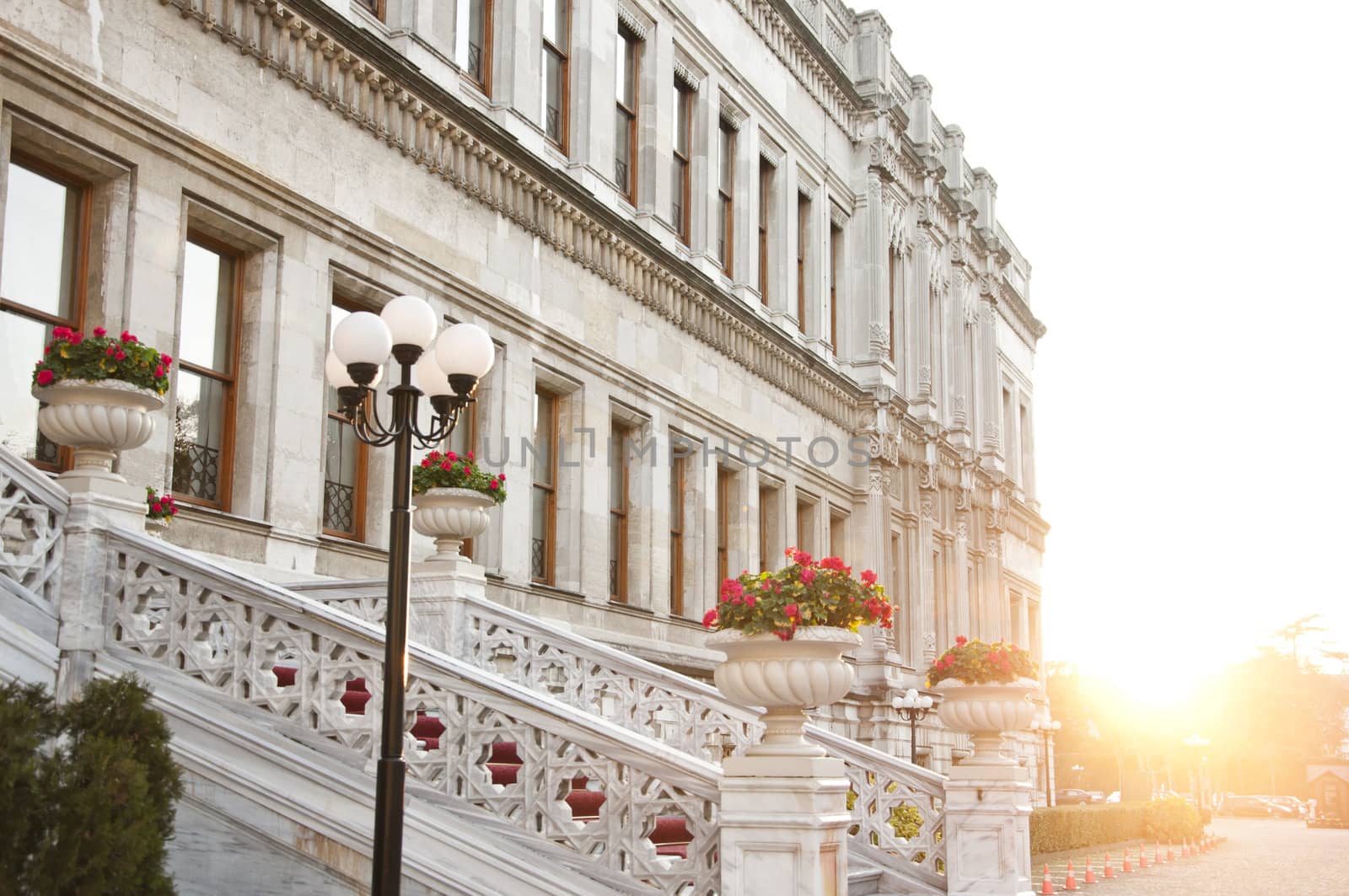 Entry of the Ciragan Palace, an old Ottoman royal palace by the Bosporus, Istanbul, Turkey