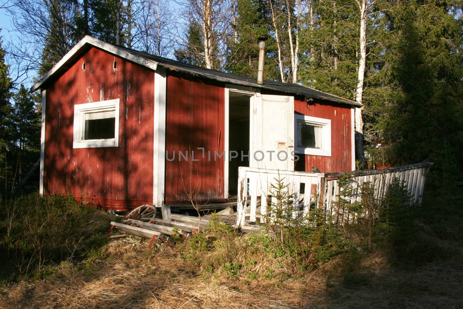 Old wooden house in the mountain 