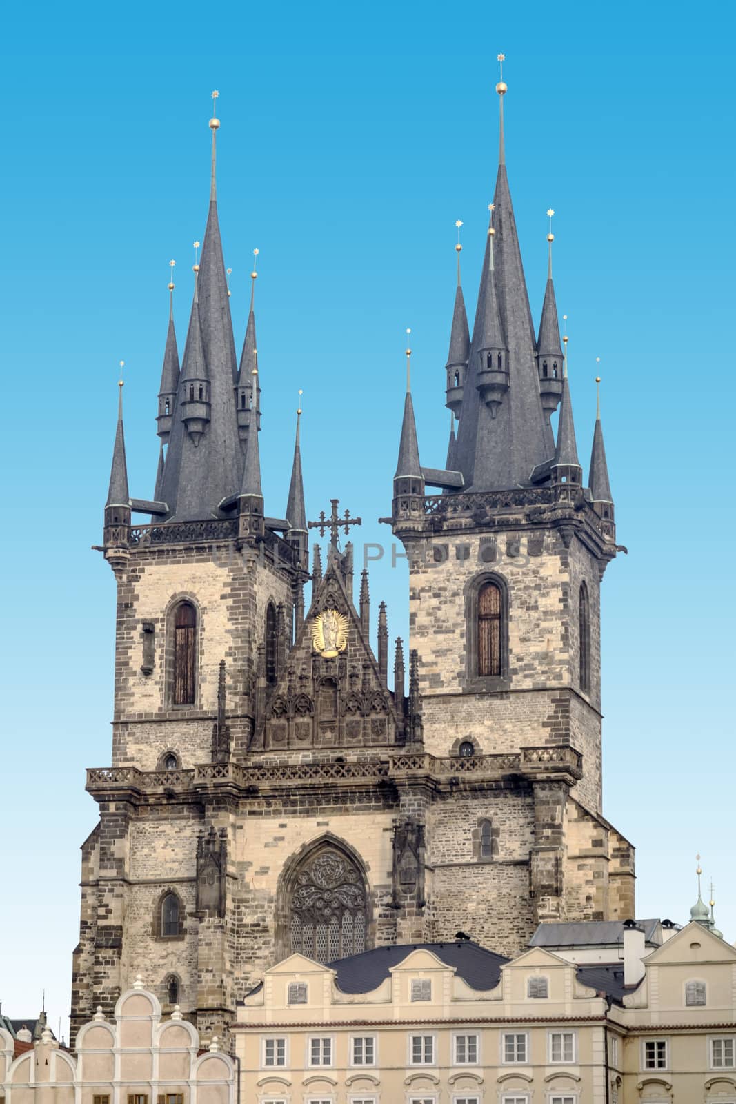 Teyn gothic cathedral in Prague,Czech Republic 