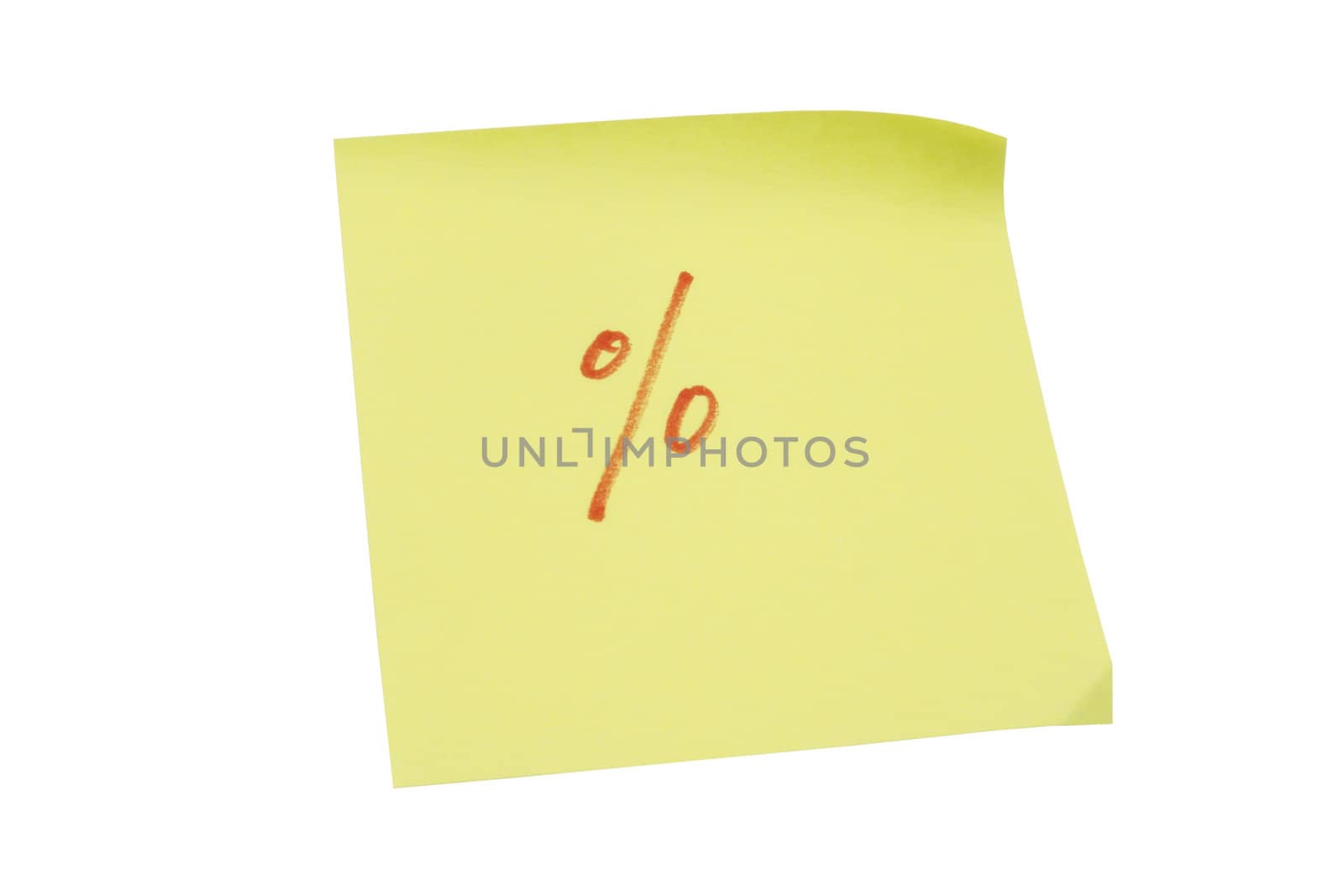 Yellow memo paper isolated on white background