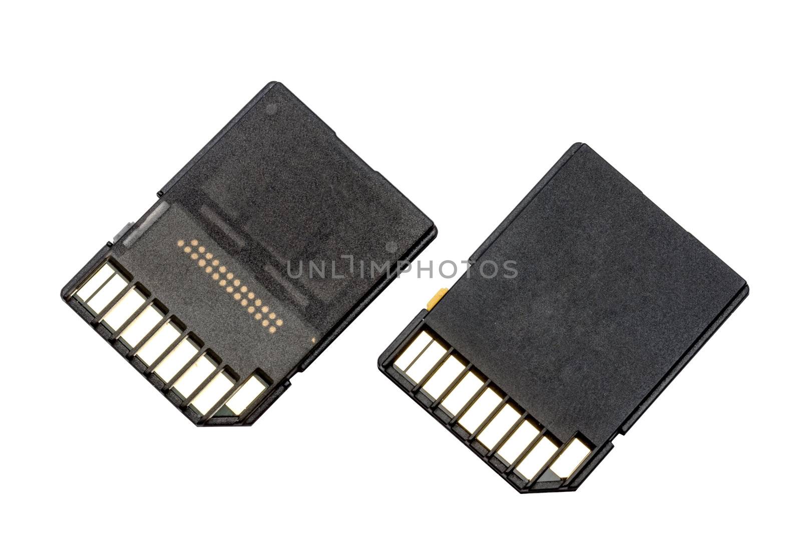 SD cards isolated on white background 