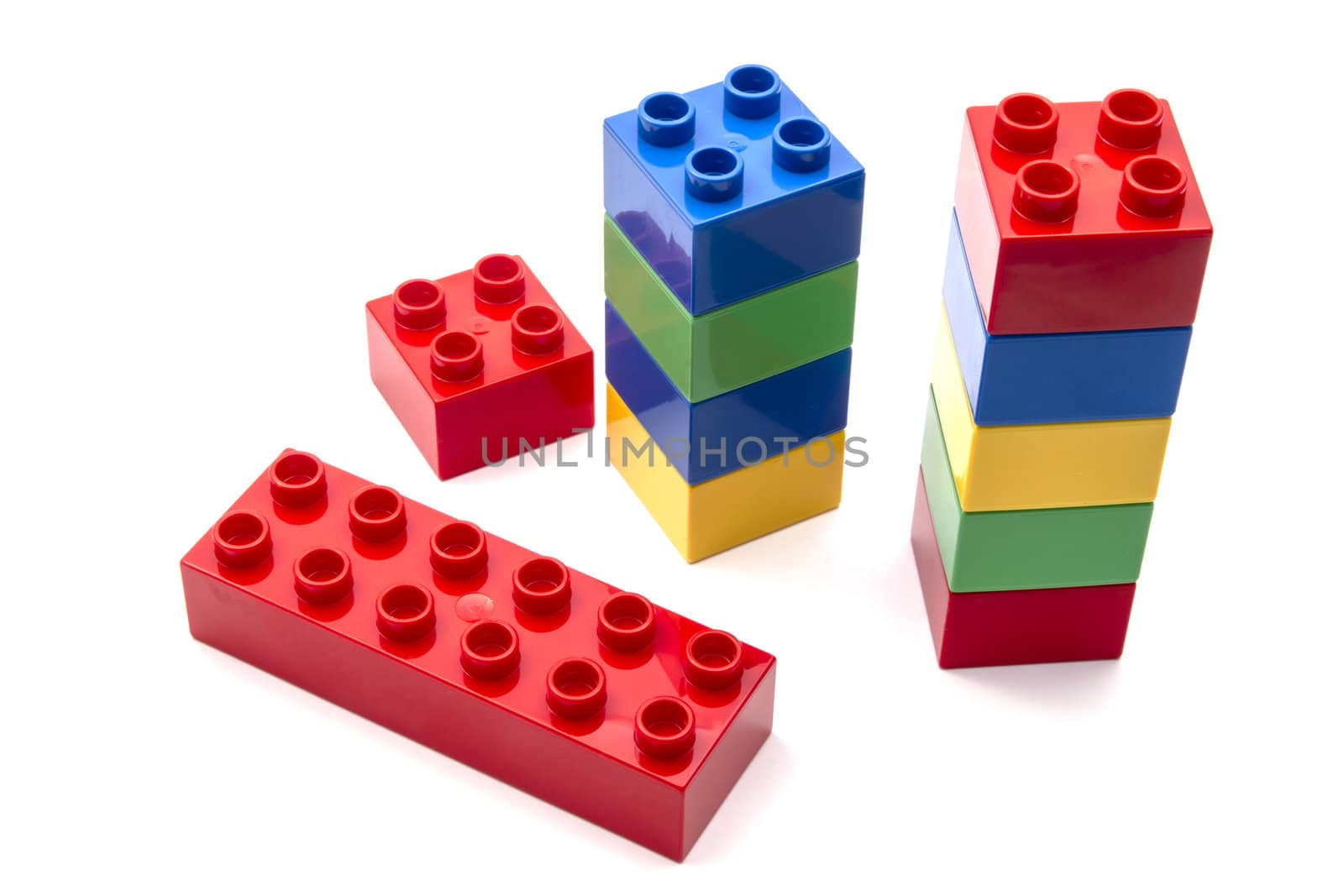 Building Blocks Isolated on White Background