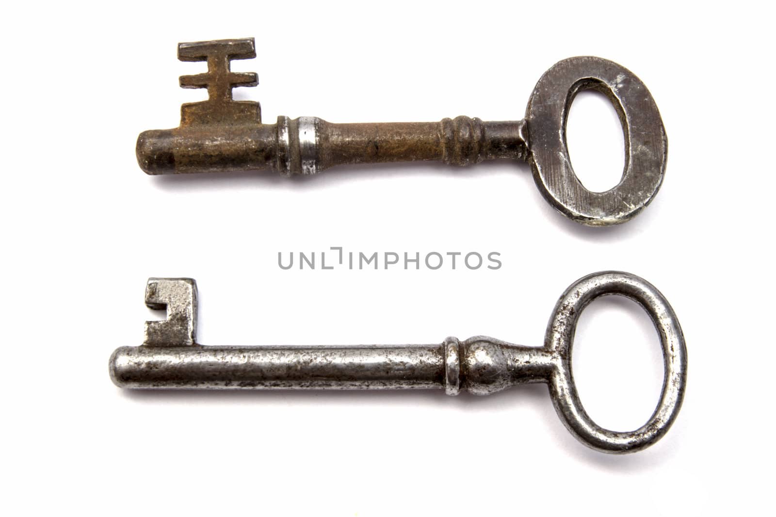 old key closeup on white background 