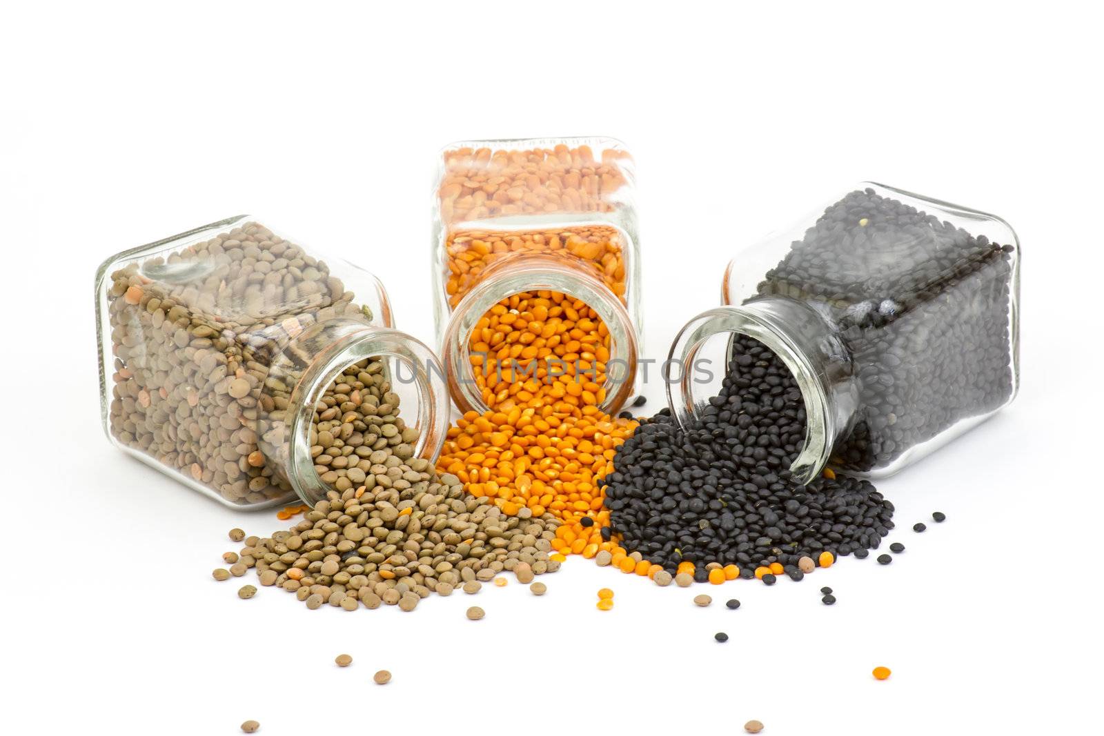 jars with lentils