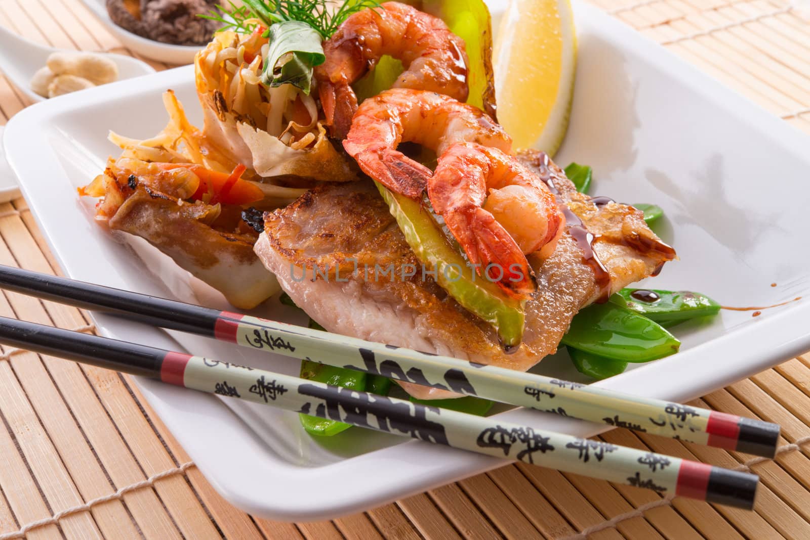shrimps with fish and vegetables by Darius.Dzinnik
